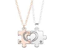 Générique Couple personnalisé assorti collier amitié pendentif bijoux adapté à la Saint-Valentin (RG2, One Size)
