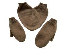 Générique Couples Hand Holding Heart Mittens Set - Winter Naughty Mittens for Couples, Cozy Knit Matching Winter Gloves (Brown)
