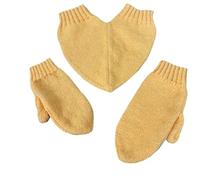 Générique Couples Hand Holding Heart Mittens Set - Winter Naughty Mittens for Couples, Cozy Knit Matching Winter Gloves (Yellow)