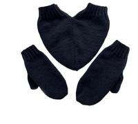 Générique Couples Hand Holding Heart Mittens Set - Winter Naughty Mittens for Couples, Cozy Knit Matching Winter Gloves (Black)
