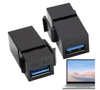 Générique Coupleur Keystone USB 3.0 - Insert d'interface Double Femelle 2 pièces, Adaptateur d'extension de Module de Murale, connecteur USB Haute Vitesse
