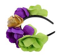 Générique Couronne de Fleurs Colorée Élégante pour Halloween et Carnaval Mexicain Bandeau Floral Confortable et Sécurisé pour Accessoire de Cheveux de Fête