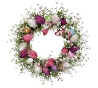 Générique Couronne de Fleurs - Couronne de Printemps et décoration d'œufs de Pâques pour Porte | Amusant et Artificiel 45 cm pour Mur de fenêtre entrée Jardin Patio Mariages et fêtes
