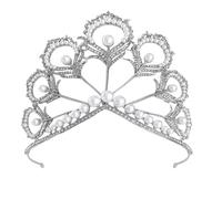 Générique Couronne de Mariage Légère et Facile à Porter Perles en Alliage Argenté Accessoire de Coiffure Scintillant pour Mariée pour Scènes et Fêtes