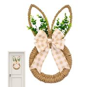 Générique Couronne de Pâques pour l'extérieur, Accroche nœud en Forme de Lapin de Bienvenue, Couronne de Pâques, pour intérieur, extérieur, fenêtre, Mur, Salon, Chambre, Printemps,