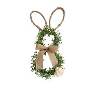Générique Couronne de Porte de Pâques avec Décoration de Lapin - 50 cm Couronne Artificielle avec Fleurs Et Nœud pour La Maison Fêtes De Printemps Intérieur Extérieur Mur Fenêtre