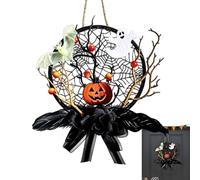 Générique Couronne de Porte Halloween Décoration Gothique Toile d'araignée