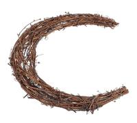 Générique Couronne en Rotin Lune 30 CM Soi-Même Anneau Tressé Naturel pour Décoration Murale Matériel DIY pour Couronne de Fleur Accessoire Fête Noël et Intérieur