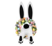 Générique Couronne Lapin de Pâques - Décoration avec Oreilles et Queue de Lièvre | pour Porte d'Entrée, Mur Intérieur, Déco Printanière | Abs & Tissu, 30 x 24 cm, 150g | À Suspendre, Design Mignon