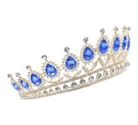 Générique Couronne Princesse Élégante de Goutte D'eau Bleue, Accessoire Cheveux Mariage et Anniversaire, Couvre-chef Strass Scintillant pour Coiffure Cérémonie