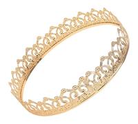 Générique Couronne vintage dorée en métal, accessoire de costume de roi simple, pour anniversaire et mariage, taille unique, pour mari et petit ami, cosplay de roi