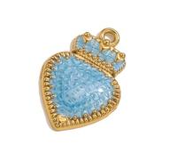 Générique Couronnes coeur breloque goutte composant de bijoux accessoires en acier inoxydable collier créatif boucles d ' oreilles fourniture artisanale pendentif en acier inoxydable antirouille
