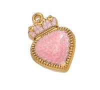 Générique Couronnes coeur breloque goutte composant de bijoux accessoires en acier inoxydable collier créatif boucles d ' oreilles fourniture artisanale pendentif en acier inoxydable antirouille