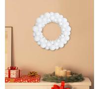 Générique Couronnes de Boules de Noël 2 pcs Blanc 33 x 33 x 7 cm Maison & Jardin Décorations Décorations de Noël & saisonnières Décorations de Noël (Poids 0.96KG)