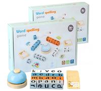 Générique Course aux Mots Jeu d'orthographe et d'alphabet - Jeux de Puzzle ludiques avec Clochette, 64 Cartes illustrées et 20 Blocs en Bois - Jeu de société éducatif, idée Cadeau. (2Pièce)