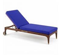 Générique Coussin Bain de Soleil Imperméable avec Mousse 50D Haute Densité, Coussin de Chaise Longue Rembourrage Épais, Base Antidérapante & 6 Liens, Poignée, Coussin de Jardin,Dark Blue,203x66x5cm