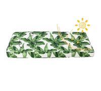 Générique Coussin Banquette en Polyester épais De 8 Cm pour L'extérieur, Coussin Canape Renforcé Et Imperméable,Assise Salon De Jardin,Coussin De Siège Antidérapant Haute Densité,Leaves,100X45X8cm