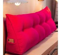 Générique Coussin Biseauté Confortable avec Poche Latérale,Coussin De Lecture Dossier Triangulaire De 20cm D'épaisseur,avec Fonction De Soutien,pour Canapé Et Autres Situation,Rose Red,150×50×20CM