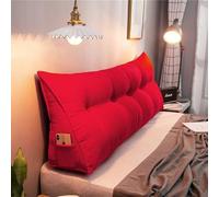 Générique Coussin Biseauté Confortable avec Poche Latérale,Coussin De Lecture Dossier Triangulaire De 20cm D'épaisseur,avec Fonction De Soutien,pour Canapé Et Autres Situation,Rouge,100×50x20CM
