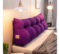 Générique Coussin Biseauté Confortable avec Poche Latérale,Coussin De Lecture Dossier Triangulaire De 20cm D'épaisseur,avec Fonction De Soutien,pour Canapé Et Autres Situation,Violet,80×50x20CM