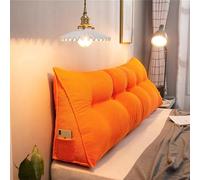 Générique Coussin Biseauté Confortable avec Poche Latérale,Coussin De Lecture Dossier Triangulaire De 20cm D'épaisseur,avec Fonction De Soutien,pour Canapé Et Autres Situation,Orange,150×50×20CM