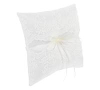 Générique Coussin D'alliances en Satin Blanc Nœud Décoratif, Réutilisable, pour Décoration Mariage et Cérémonie Romantique