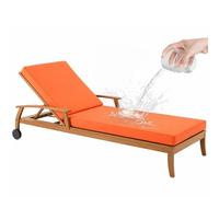 Générique Coussin De Bain De Soleil Résistant Aux Intempéries, Coussin D'extérieur en Polyester Déperlant Et Antidérapant avec Cœur en Mousse 50d, Aux Chaises Longues, à La Plage,Orange,193x56x6cm