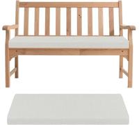 Générique Coussin De Banc De 4cm,Galette De Banc en Lin Et Mousse Haute Densité, Antidérapant avec Sangles De Fixation,Housse Amovible pour Usage Intérieur, Extérieur Et Jardin,Blanc,160x30x4cm