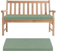 Générique Coussin De Banc De 4cm,Galette De Banc en Lin Et Mousse Haute Densité, Antidérapant avec Sangles De Fixation,Housse Amovible pour Usage Intérieur, Extérieur Et Jardin,Light Green,100x45x4cm