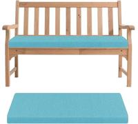 Générique Coussin De Banc De 4cm,Galette De Banc en Lin Et Mousse Haute Densité, Antidérapant avec Sangles De Fixation,Housse Amovible pour Usage Intérieur, Extérieur Et Jardin,Bleu,100x30x4cm