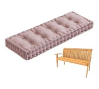 Générique Coussin de Banc D'extérieur 10 Cm avec Poignée, Coussin de Chaise en Velours Doux Balancelle Tapis de Siège de Fenêtre pour Mobilier de Jardin Terrasse et Intérieur,Rose,170x60cm