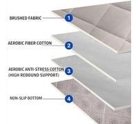 Générique Coussin de Camping Portable Matelas Futon Japonais de Tatami Tapis de Lit Enroulable Matelases de Canapé pour Camping, Dortoir, Lit d'amis(Gray,180x200cm)