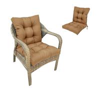 Générique Coussin de Chaise à Dossier Haut 44x21x4 Pouces - Galette de Chaise épaisse, capitonnée et imperméable avec Attaches de Fixation - Coussin d'assise Tout Temps, pour intérieur et extérieur