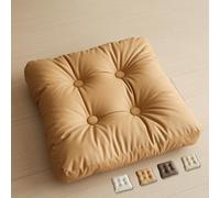 Générique Coussin de Chaise carré Cuir PU Coussin de siège épais, Coussin de Chaise capitonné avec Fermeture à glissière Coussin de Sol Tatami Amovible Doux pour dortoir de Bureau à Domicile (Jaune)