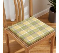 Générique Coussin De Chaise Motif Carreaux 45X45 Cm Antidérapant avec Attaches, Coussin D'Assise pour Cuisine Et Salle À Manger, Intérieur/Extérieur,C,Set of 2