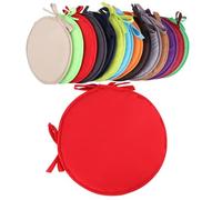 Générique Coussin de Chaise Rond de Bistro avec Attaches, Lot de 6 Coussins D'intérieur Ronde pour Cuisine, Salle à Manger, Jardin, Café, Tabouret de Bar Big Red,30cm