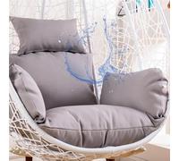 Générique Coussin de Chaise Suspendue D'extérieur, Coussin D'assise Imperméable pour Chaise Balancelle Suspendue avec Housse Zippée Amovible pour Jardin Terrasse Balcon et Chaise À Bascule,Gris