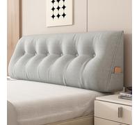 Générique Coussin de Lecture Compensé, Triangulaire Coussin à Coins,Gros Coussin Canapé Dossier,Traversin Tête de lit Support Arrière Oreiller De Tête De Lit en Coin,Marron,180 * 50 * 20CM Light Grey