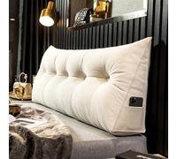 Générique Coussin de Lecture Compensé Triangulaire Oreiller pour Tête de lit Coussins Longs pour Canapé Repos de lit Coussin Cale pour Lire se Détendre Regarder la Télévision Chambre,F,80x20x50cm