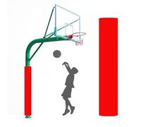 Générique Coussin De Poteau De Basket-Ball De 180 Cm De Hauteur,Coussin De Protection Enveloppant for Poteau Terrain Jeu,Rembourrage Poteau Parking Toutes Saisons(Red,Dia 16.5cm/6.5in)