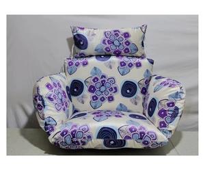 Générique Coussin de Remplacement Doux pour Fauteuil Suspendu « œuf » ou Panier, avec appuie-tête - pour Usage intérieur et extérieur, Maison et Jardin (Fauteuil Non Inclus)
