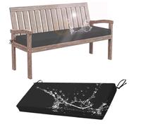 Générique Coussin De Siège De Rechange Imperméable pour Banc De Jardin, pour Banquette épaisseur 2 Pouces, Balancelle De Terrasse avec Attaches Et Fermeture éclair Dissimulée,Noir,59x18x3in