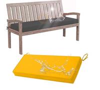 Générique Coussin De Siège De Rechange Imperméable pour Banc De Jardin, pour Banquette épaisseur 2 Pouces, Balancelle De Terrasse avec Attaches Et Fermeture éclair Dissimulée,Jaune,47x17x3in