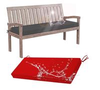 Générique Coussin De Siège De Rechange Imperméable pour Banc De Jardin, pour Banquette épaisseur 2 Pouces, Balancelle De Terrasse avec Attaches Et Fermeture éclair Dissimulée,Rouge,51x18x2in