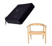 Générique Coussin De Siège pour Chaise D'extérieur Imperméable,Épaisseur 3/5/8/10cm,Coussin De Jardin Antidérapante Galette De Sol Rehausseur De Siège pour Cuisine Et Terrasse,Noir,48x48x3cm