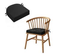 Générique Coussin en Forme De U Imperméable Extérieur, Coussin D'assise Semi 5/8cm Circulaire Antidérapant, Galette De Siège pour Chaises De Bureau, Jardin, Fauteuils en Rotin,Noir,50x50x5cm
