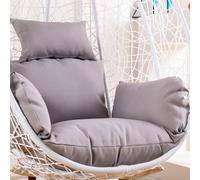 Générique Coussin épais en Forme d'œuf pour Fauteuil Suspendu, Housse Lavable - Coussin de Rechange épais pour fauteuils Suspendus d'intérieur et d'extérieur, hamac - Gris Clair