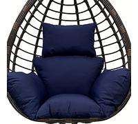 Générique Coussin épais en Forme d'œuf pour Fauteuil Suspendu, imperméable et de Rechange - Bleu Marine Doux avec Appui-tête pour Un Confort et Un Style ultimes