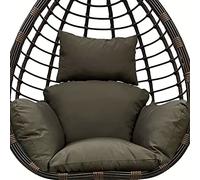 Générique Coussin épais en Forme d'œuf pour Fauteuil Suspendu, imperméable et de Rechange - Gris foncé Doux avec Appui-tête pour Un Confort et Un Style ultimes