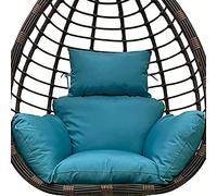 Générique Coussin épais en Forme d'œuf pour Fauteuil Suspendu, imperméable et épais - Confort Optimal avec Appui-tête - Idéal pour Une Utilisation en extérieur (Bleu)